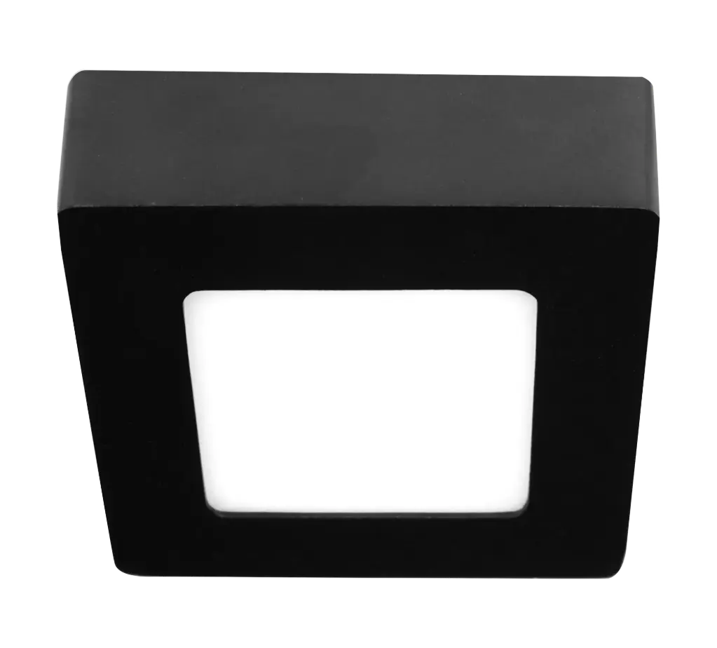 FLUKE plafonnier carré noir 6W 3000K 12 cm