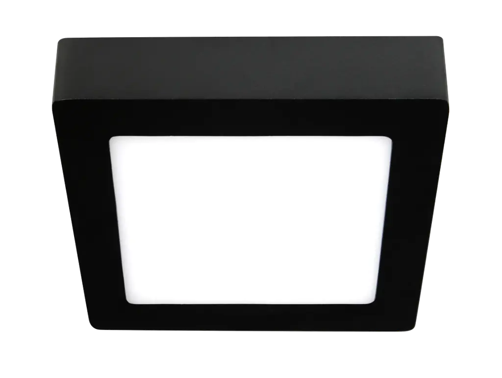 FLUKE plafonnier carré noir 12W 3000K 17,5 cm
