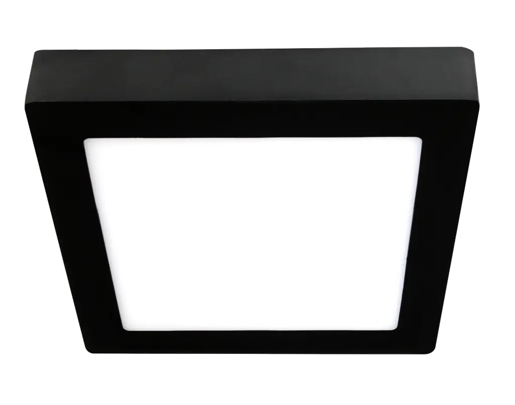 FLUKE plafonnier carré noir 18W 3000K 23,5 cm