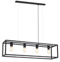 KAGO black pendant rectangle 4xE27 max 60W