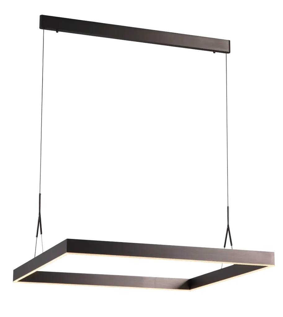 PURE LED pendel vierkant 90x90 42W brons