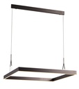 PURE LED pendel vierkant 90x90 42W brons