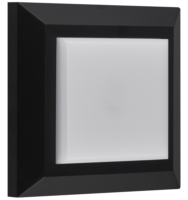 NOKI Wandlicht vierkant zwart SMD LED 450Lm 3,8W IP65