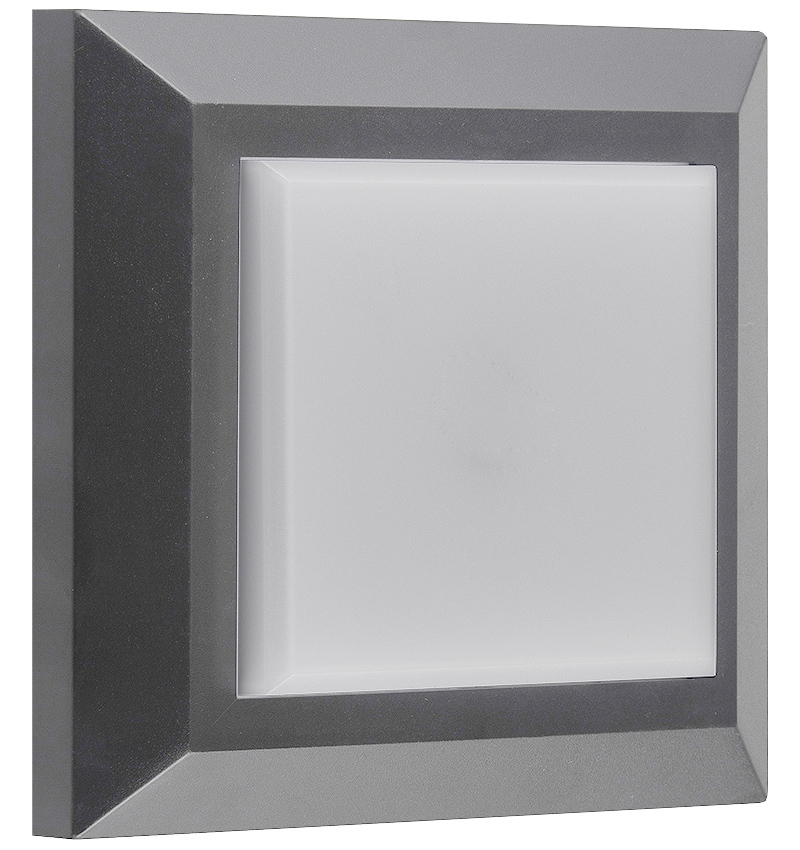 NOKI Wandlicht vierkant grijs SMD LED 450Lm 3,8W IP65