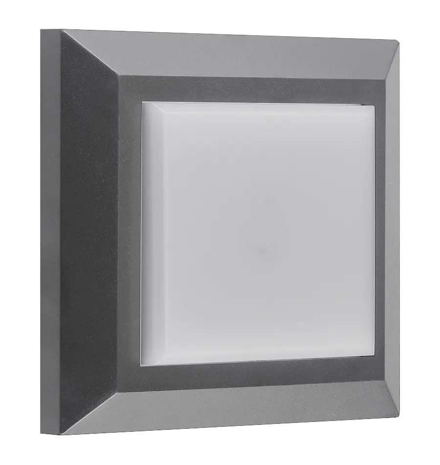 NOKI Wandlicht vierkant grijs SMD LED 450Lm 3,8W IP65