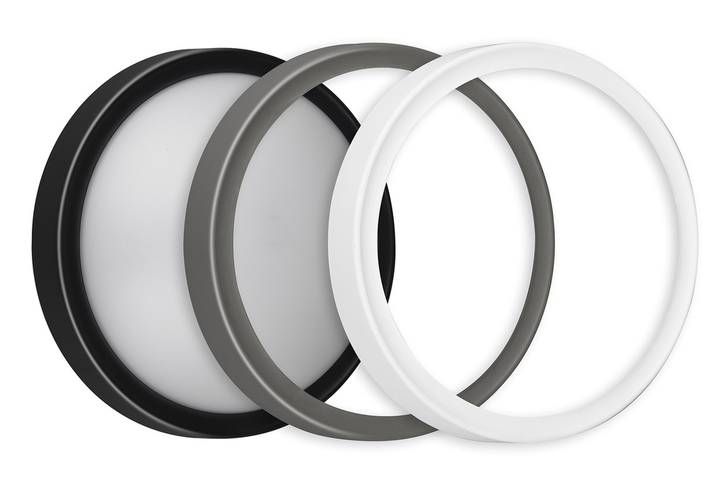 MILO Wandlicht rond zwart/grijs/wit SMD LED 880Lm 7,8W IP65