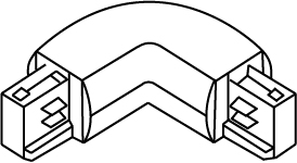 TRACK 3-fase L-connector links zwart