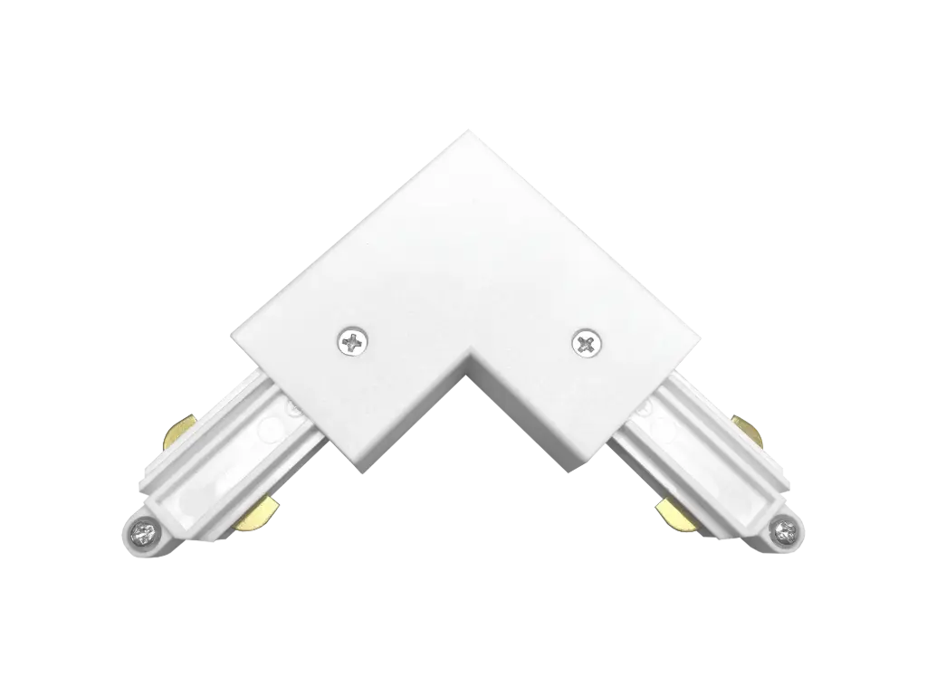 TRACK mono fase L-connector buiten aarding wit