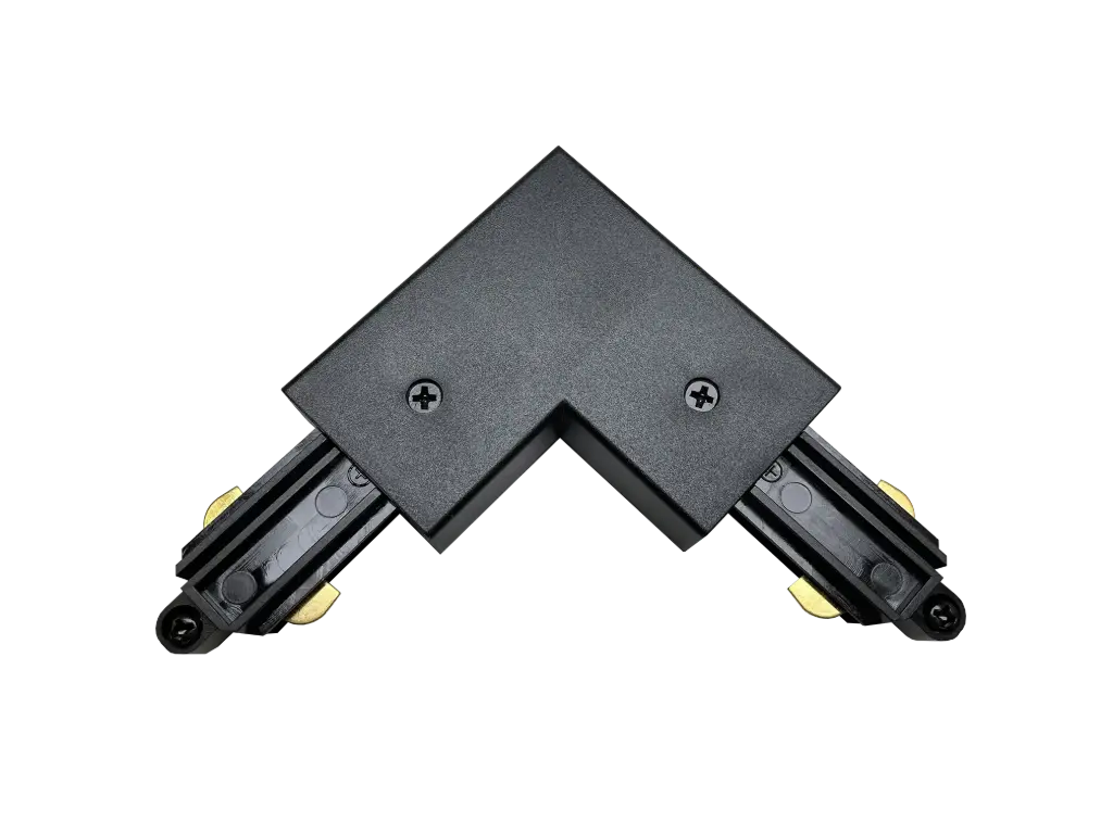 TRACK mono fase L-connector buiten aarding zwart