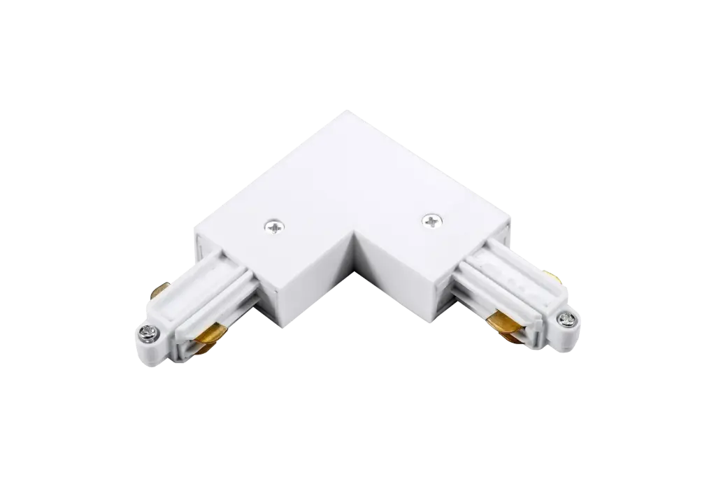 TRACK mono fase L-connector binnen aarding wit