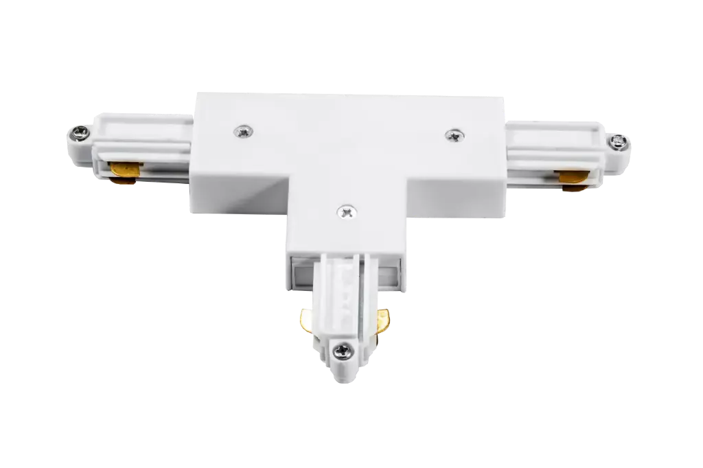 TRACK mono fase T-connector binnen aarding wit