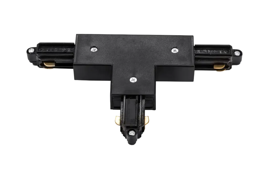 TRACK mono fase T-connector binnen aarding zwart