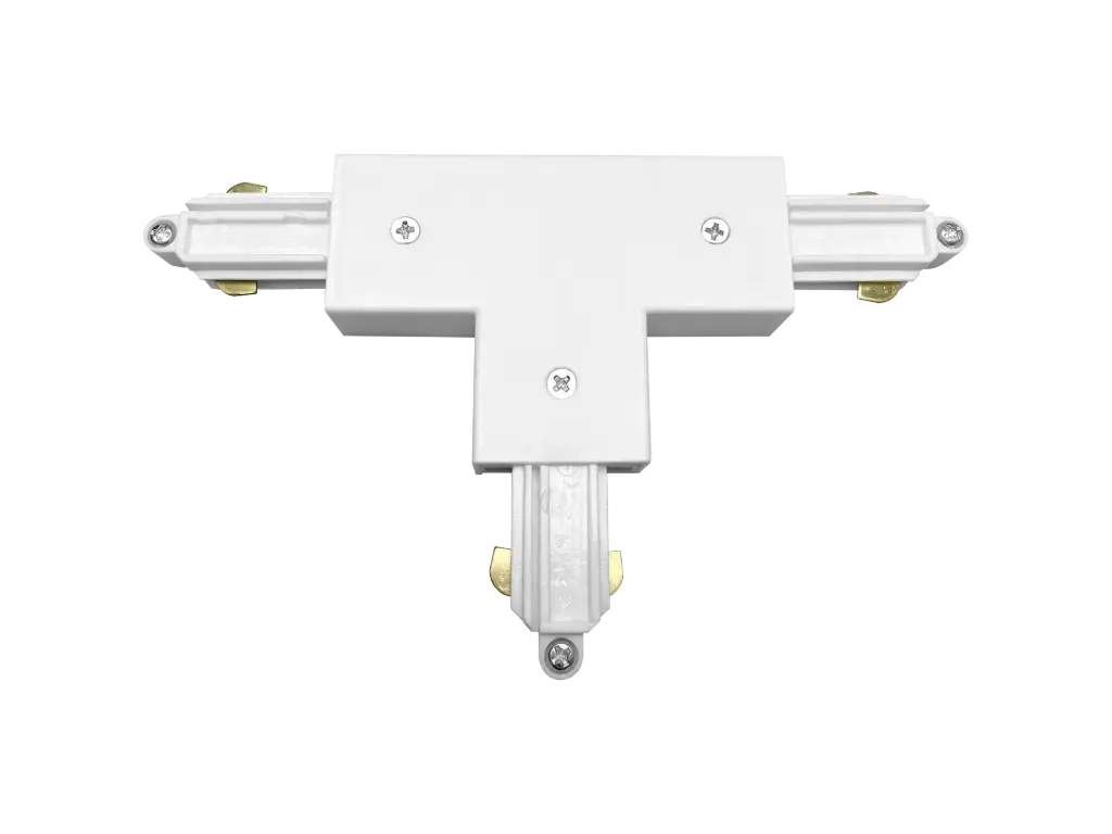 TRACK mono fase T-connector buiten aarding wit