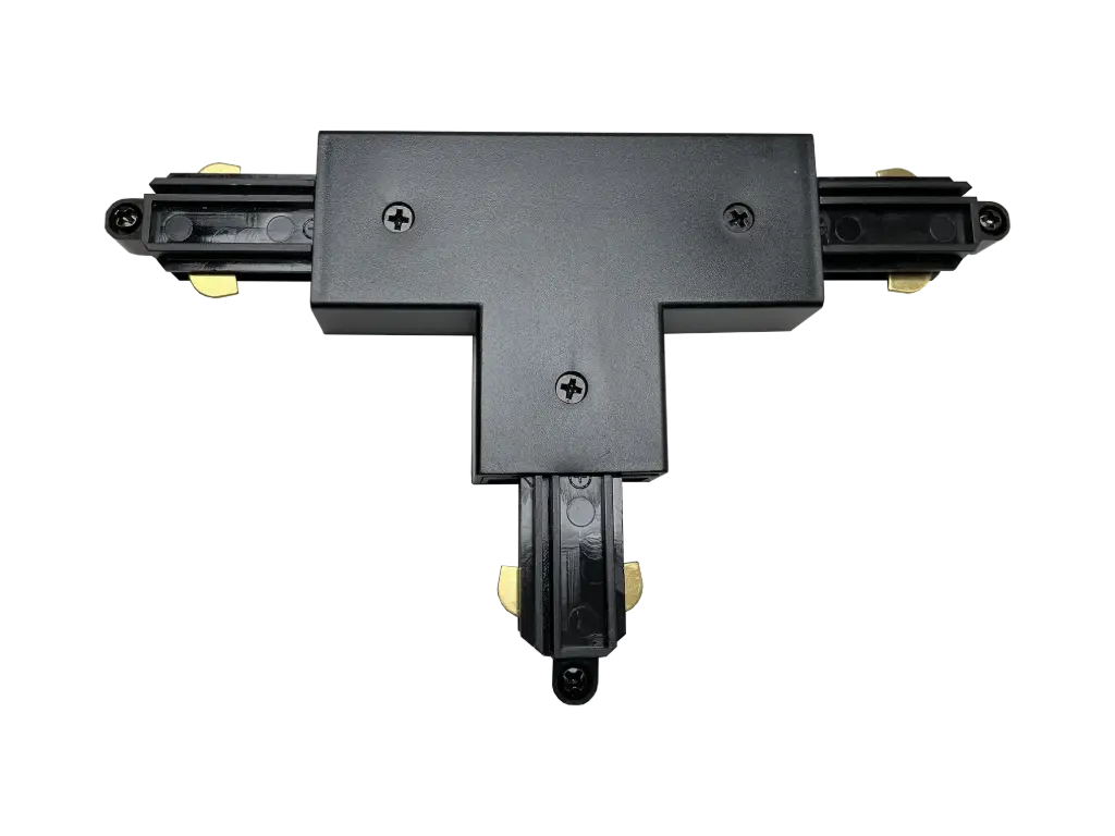 TRACK mono fase T-connector buiten aarding zwart