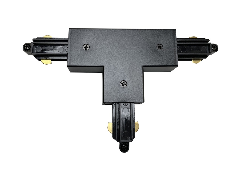 TRACK mono fase T-connector buiten aarding zwart