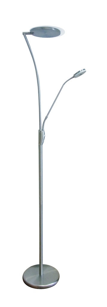 CALES Vloerlamp LED 24,5W + 5W satin chroom