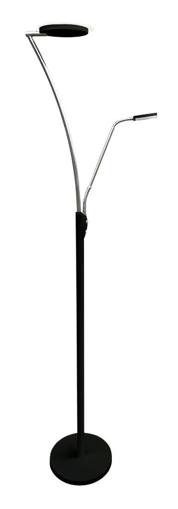 CALES Vloerlamp LED 24,5W + 5W zwart chroom