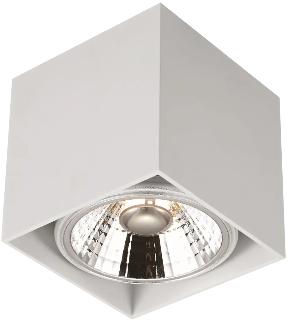 BOX-1L vierkant wit incl. AR111 12,4W 2700K