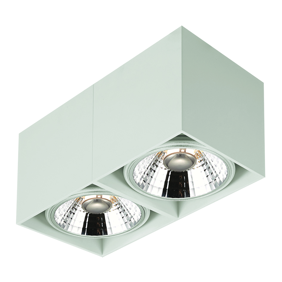 BOX-2L vierkant wit incl. 2x AR111 12,4W 2700K