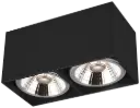 BOX-2L square black incl. 2x AR111 12,4W 2700K