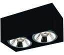 BOX-2L vierkant zwart incl. 2x AR111 12,4W 2700K