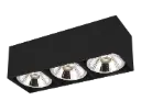 BOX-3L square black incl. 3x AR111 12,4W 2700K