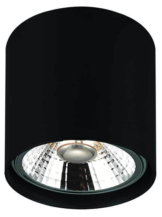 BOX-1L rond zwart incl. AR111 12,4W 2700K
