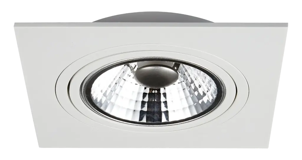 *ZOOM AR111 SQ 1L inbouwspot wit incl. AR111 12,4W 2700K