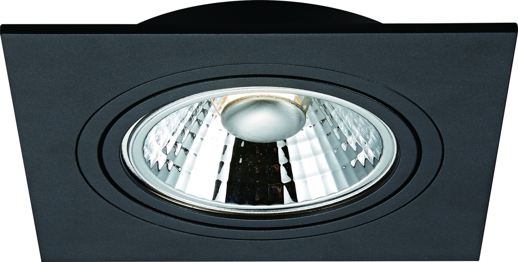 ZOOM AR111 SQ 1L inbouwspot zwart incl. AR111 12,4W 2700K