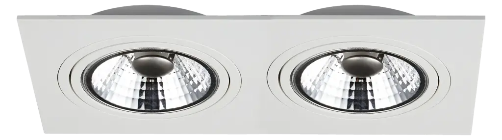 ZOOM AR111 SQ 2L inbouwspot wit incl. 2x AR111 12,4W 2700K