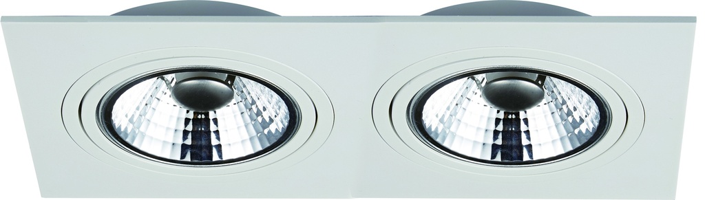 ZOOM AR111 SQ 2L inbouwspot wit incl. 2x AR111 12,4W 2700K