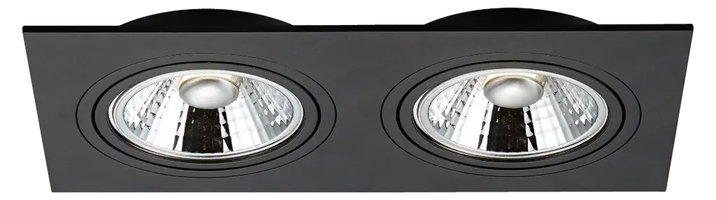 ZOOM AR111 SQ 2L inbouwspot zwart incl. 2x AR111 12,4W 2700K