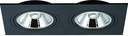 ZOOM AR111 SQ 2L inbouwspot zwart incl. 2x AR111 12,4W 2700K