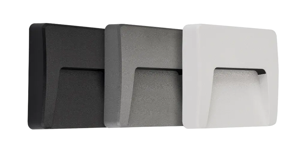 SIBO LED 310Lm 2,8W carré, cover noir, blanc, gris IP65