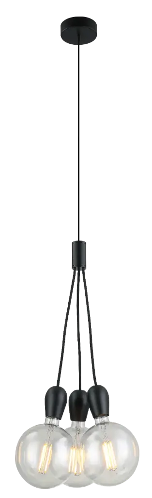 KOBAR pendel zwart/zwart 3x E27
