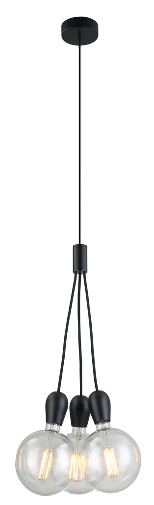 KOBAR pendel zwart/zwart 3x E27