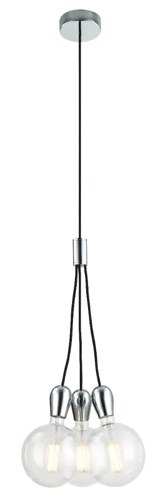 KOBAR susp.  Black/chrome 3x E27