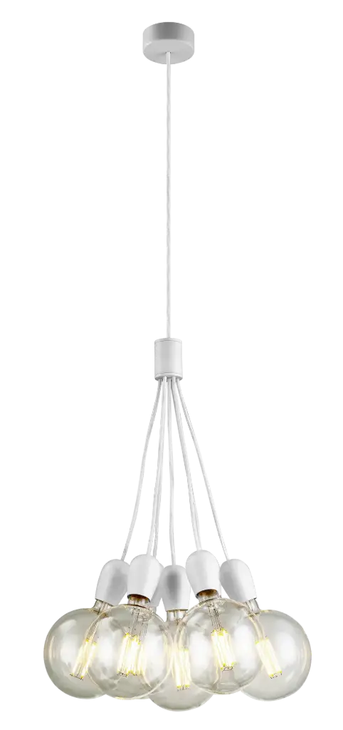 *KOBAR pendel wit/wit 7x E27