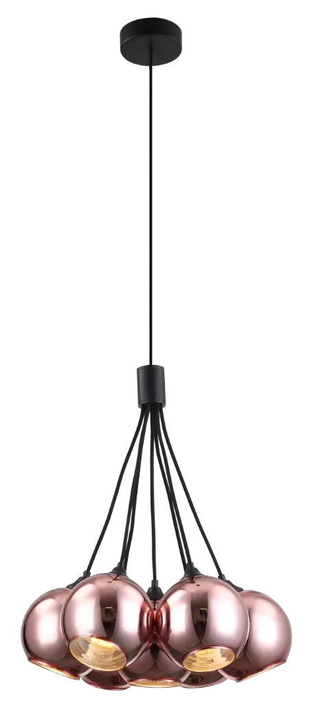 ROGODO Pendel Koper/Roze 7x E27