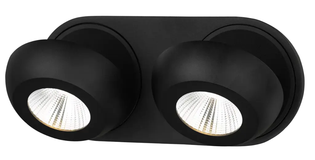 OLEO plafonier dimbaar 2x7W LED 3000K zwart