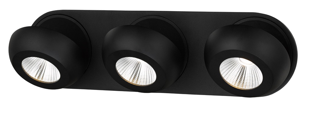 OLEO plafonier dimbaar 3x7W LED 3000K zwart