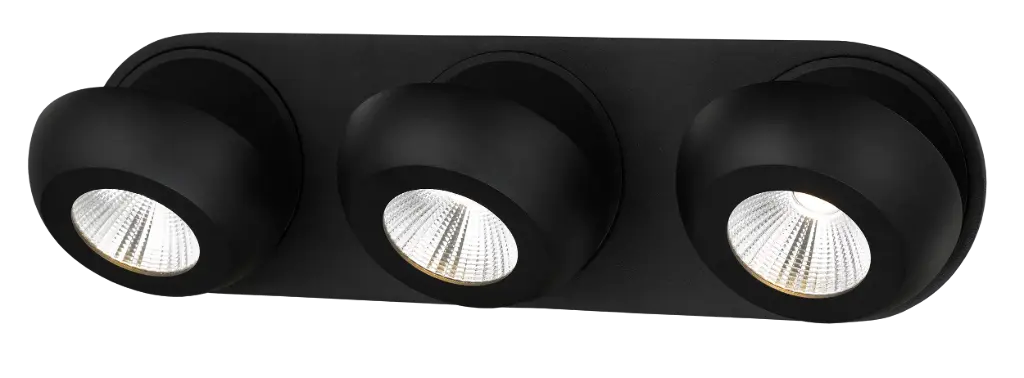 OLEO plafonier dimbaar 3x7W LED 3000K zwart