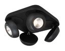 OLEO plafonier dimbaar 4x7W LED 3000K zwart