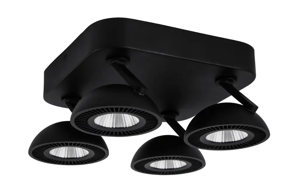NOOMI plafonier dimmable 4x7W 3000K satin noir