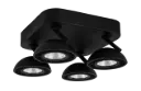 NOOMI plafonier dimmable 4x7W 3000K satin noir
