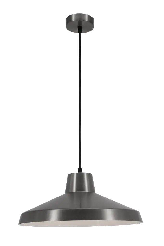 KANGA pendule  Ø40 E27  nickle satiné/blanc