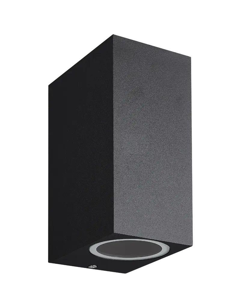 FLUX SQ wl 150mm 2x GU10 (excl) max 35Watt IP54 zwart