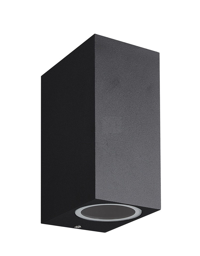 FLUX SQ wl 150mm 2x GU10 (excl) max 35Watt IP54 zwart