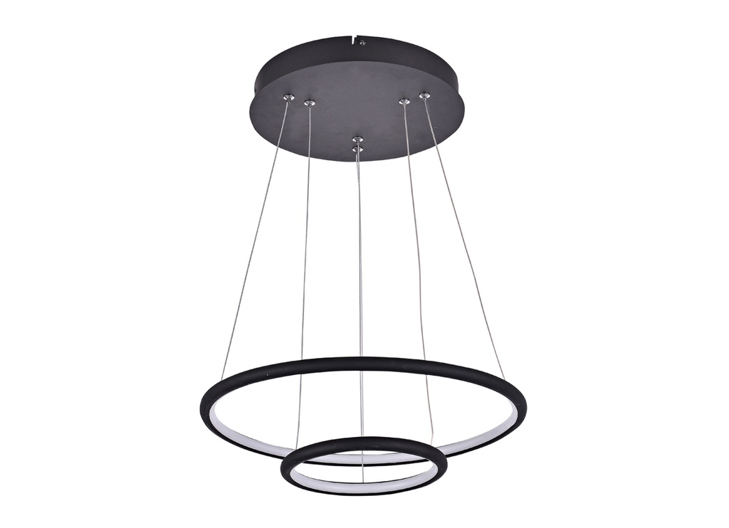 ANNU LED pendel 2 ringen  36W  SMD 3000K dimbaar ø400+300mm zwart