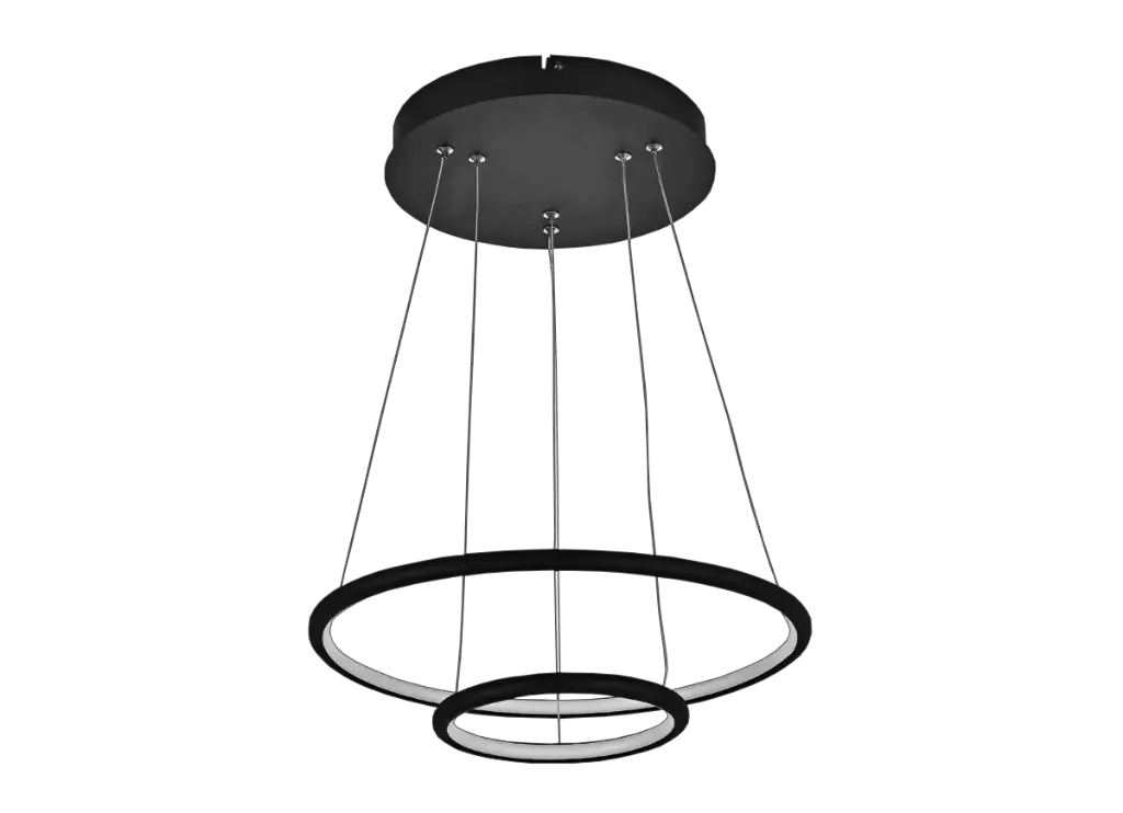 ANNU LED pendel 2 ringen  36W  SMD 3000K dimbaar ø400+300mm zwart